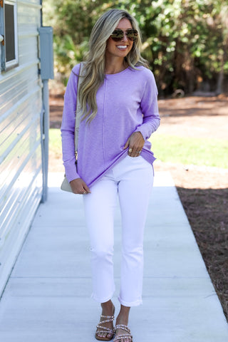 LAVENDER Better Days Sweater - Simply Me Boutique