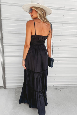 Lighter than a Feather Tiered Maxi Dress (Black) - Simply Me Boutique