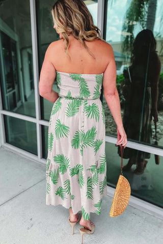 Living the Life Palm Tube Top Skirt Set - Simply Me Boutique