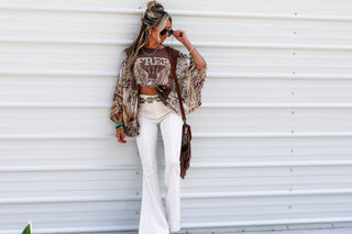 Lonestar Ivory Flare Jeans with Tan Star - Simply Me Boutique