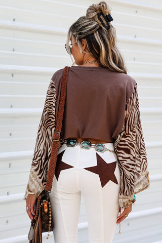 Lonestar Ivory Flare Jeans with Tan Star - Simply Me Boutique