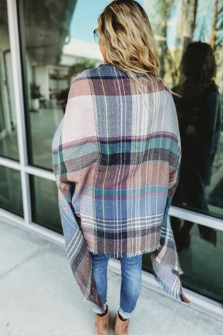 Looking Around Plaid Poncho - Simply Me Boutique