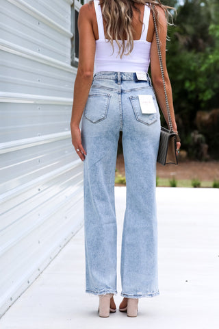 Lovervet by Vervet Simone Tummy Control High Rise Wide Leg Jeans - Simply Me Boutique