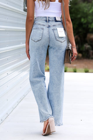 Lovervet by Vervet Simone Tummy Control High Rise Wide Leg Jeans - Simply Me Boutique