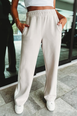 Luxe Mocha Cream Striped Pants - Simply Me Boutique