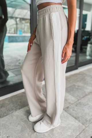 Luxe Mocha Cream Striped Pants - Simply Me Boutique