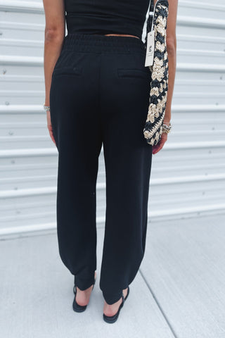 Luxe Scuba Black Joggers - Simply Me Boutique