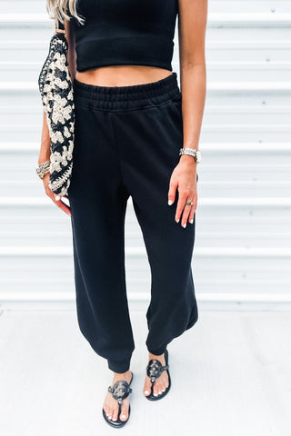 Luxe Scuba Black Joggers - Simply Me Boutique