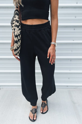 Luxe Scuba Black Joggers - Simply Me Boutique