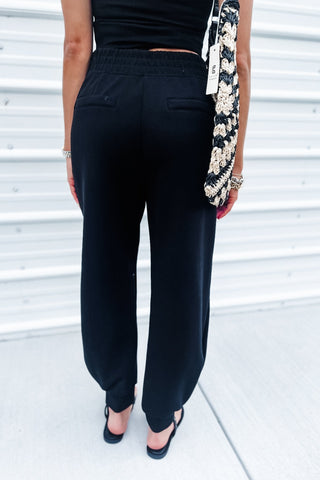 Luxe Scuba Black Joggers - Simply Me Boutique