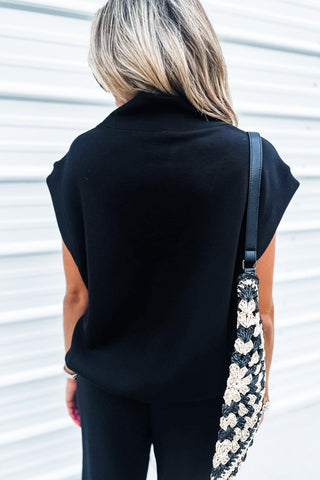 Luxe Scuba Black Top - Simply Me Boutique