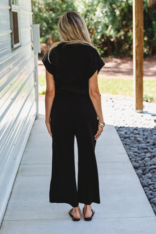 Luxe Scuba Black Top - Simply Me Boutique