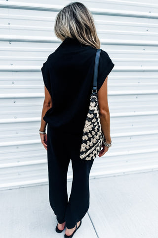 Luxe Scuba Black Top - Simply Me Boutique