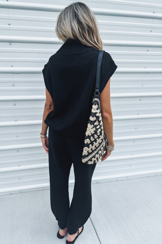 Luxe Scuba Black Top - Simply Me Boutique