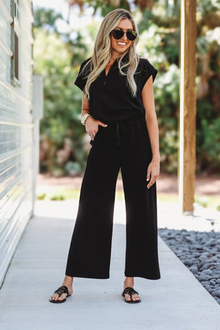Luxe Scuba Black Top - Simply Me Boutique