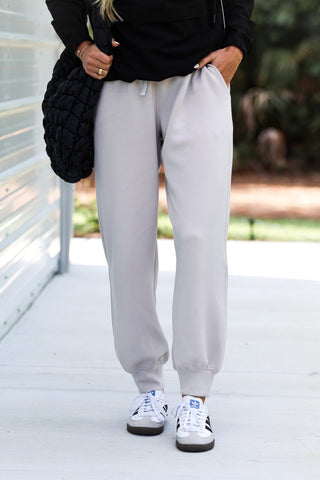 Luxe Scuba Mocha Cream Drawstring Joggers - Simply Me Boutique