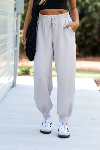Luxe Scuba Mocha Cream Drawstring Joggers - Simply Me Boutique