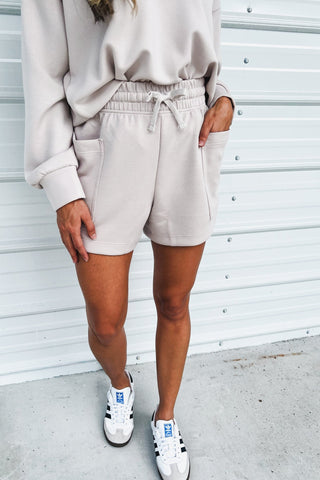 Luxe Scuba Mocha Cream Shorts - Simply Me Boutique