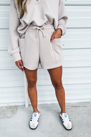 Luxe Scuba Mocha Cream Shorts - Simply Me Boutique