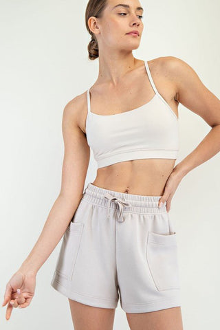 Luxe Scuba Mocha Cream Shorts - Simply Me Boutique