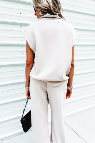 Luxe Scuba Mocha Cream Top - Simply Me Boutique