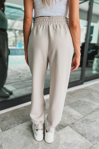 Luxe Scuba Mocha Drawstring Joggers - Simply Me Boutique