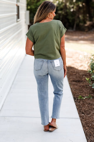 Made for Comfort Crop Top (Light Olive) - Simply Me Boutique