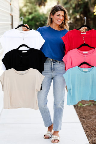 Made for Comfort Light Navy Crop Top - Simply Me Boutique