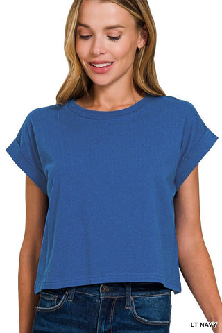 Made for Comfort Light Navy Crop Top - Simply Me Boutique