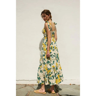 Main Squeeze Lemon Tie Maxi Dress - Simply Me Boutique