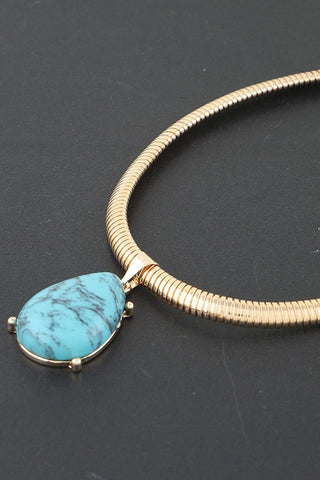 *Marble Teardrop Snake Chain Necklace - Simply Me Boutique