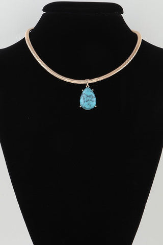*Marble Teardrop Snake Chain Necklace - Simply Me Boutique