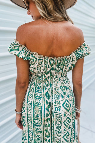Meadow Dunes Abstract Maxi Dress - Simply Me Boutique