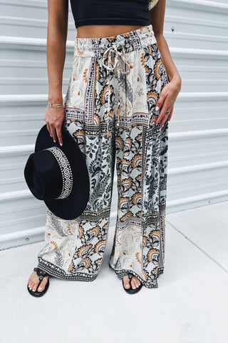 Meadow Song Boho Wide Leg Pants - Simply Me Boutique