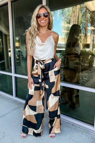 *Midnight Taupe Wide Leg Pants - Simply Me Boutique