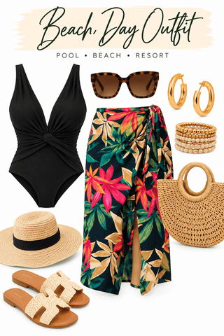 Midnight Tropics Wrap Skirt - Simply Me Boutique
