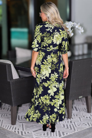 Midnight Vineyard Wrap Maxi Dress - Simply Me Boutique