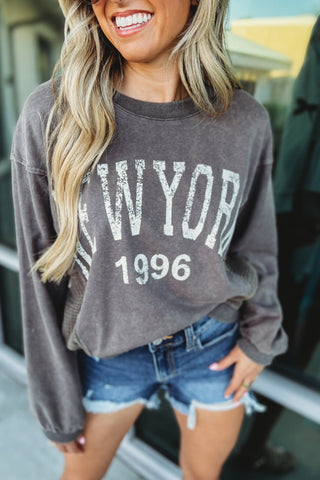 Mineral Washed NEW YORK Top - Simply Me Boutique