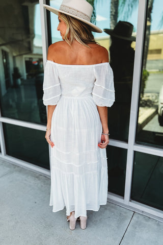 Miss You Most Lace Off White Midi Dress - Simply Me Boutique