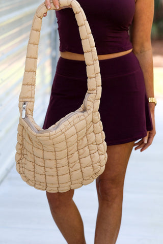 Mocha Quilted Carryall Bag - Simply Me Boutique