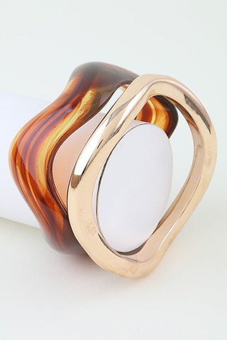 Modern Wave Cuff Bangle Bracelet Set - Simply Me Boutique
