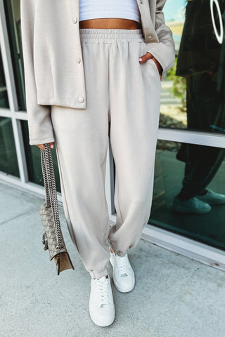 Monochrome Mood Luxe Fabric Joggers - Simply Me Boutique