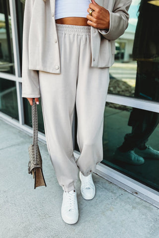 Monochrome Mood Luxe Fabric Joggers - Simply Me Boutique