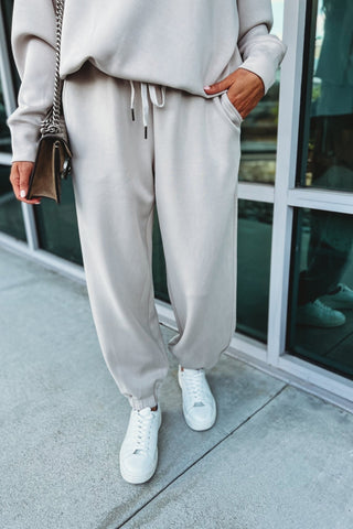 Monochrome Mood Luxe Fabric Joggers - Simply Me Boutique