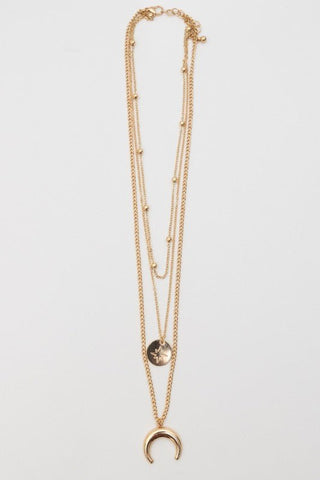 Moon Knight Layered Gold Necklace - Simply Me Boutique