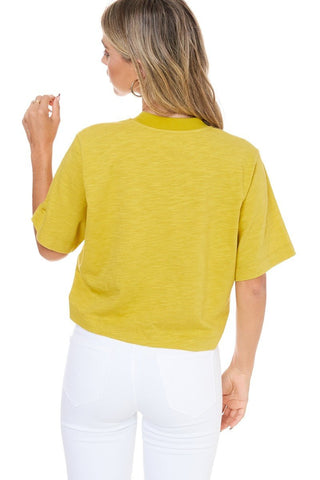 Mustard World Tour Graphic Crop Tee - Simply Me Boutique