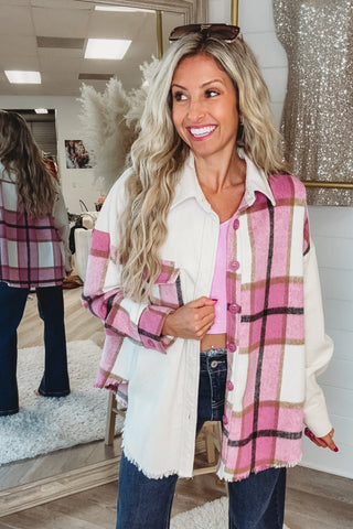 *My Favorite Things Pink Corduroy Shacket - Simply Me Boutique