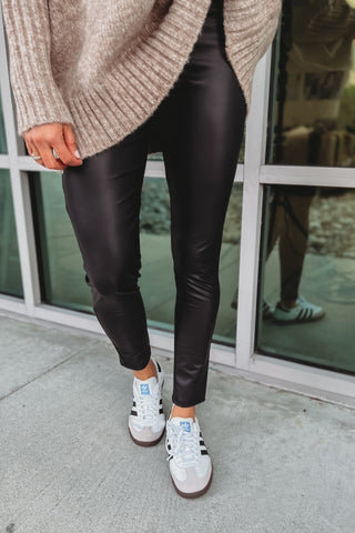 My Myself and I Faux Leather Leggings - Simply Me Boutique