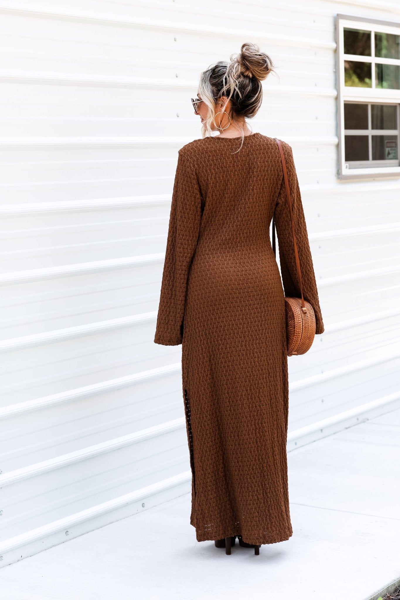 Need an Escape Gold Trim Bell Sleeve Maxi Dress Simply Me Boutique Need an Escape Gold Trim Bell Sleeve Maxi Dress Simply Me Boutique