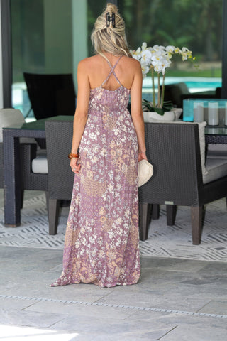Neutral Blooms Maxi Dress - Simply Me Boutique